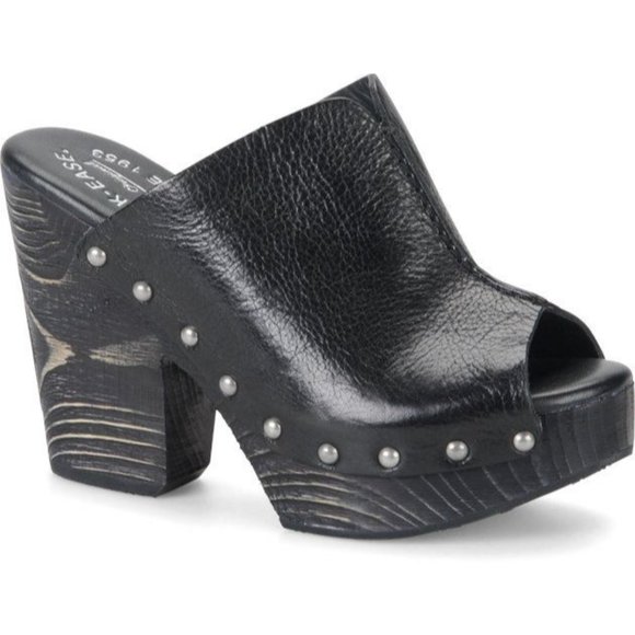 Kork-Ease Shoes - Kork Ease Womens 6 Black Full Grain Leather Studde
